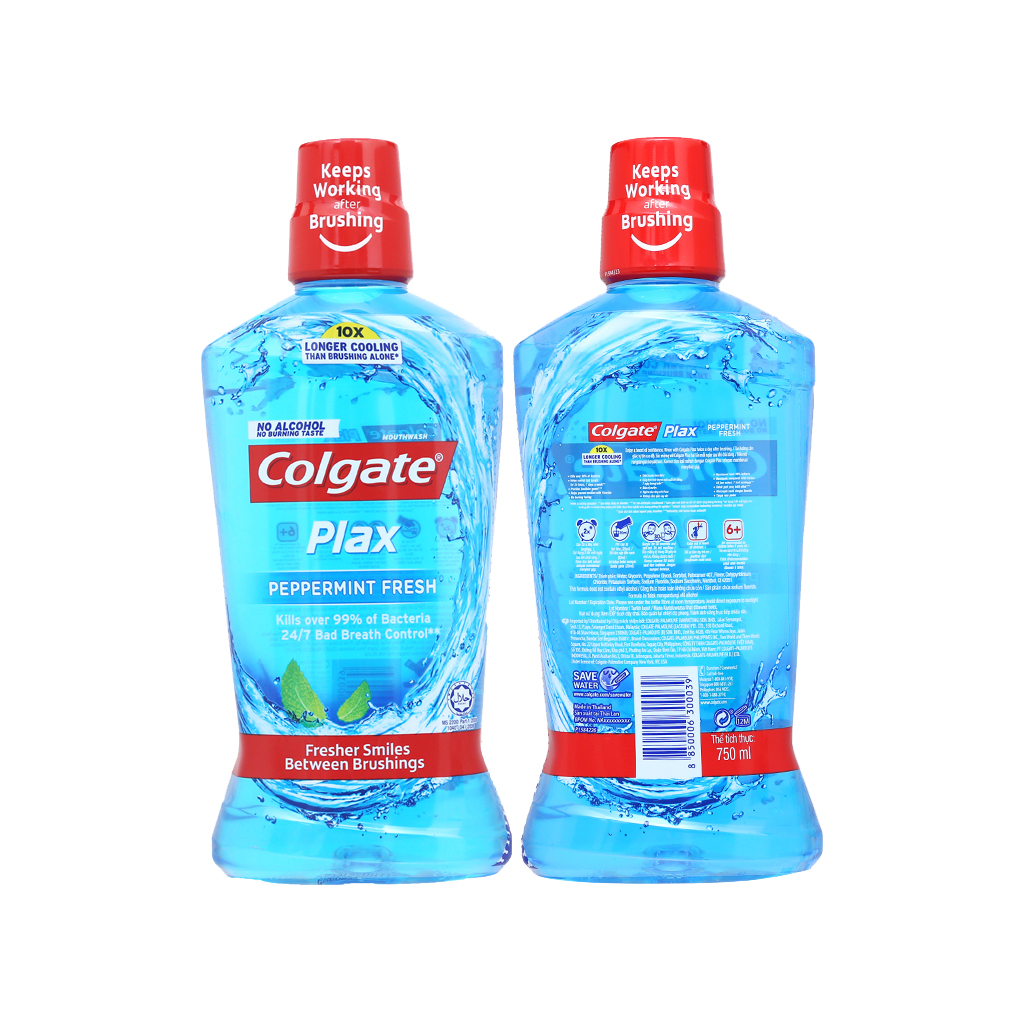 Colgate Plax Mouthwash Bottle 750ml Peppermint Parallel Trading VN